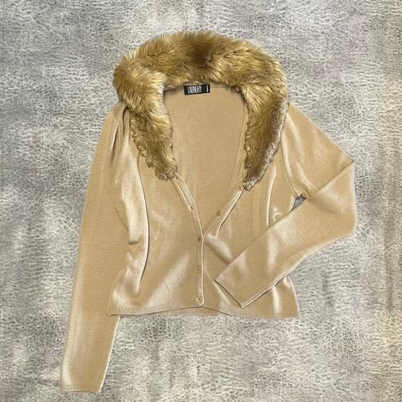 Y2k Laundry Fur Wool Cardigan - Picture 1 of 7